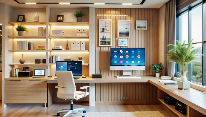 Modern office furniture setup with desk and ergonomic chair in Trivandrum office